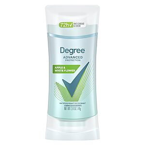 2.6-Ounce Degree Advanced Antiperspirant Deodorant 72-Hour Sweat & Odor Protection for Women (White Flowers/Lychee) $2.49 + Free Shipping w/ Prime or on $35+