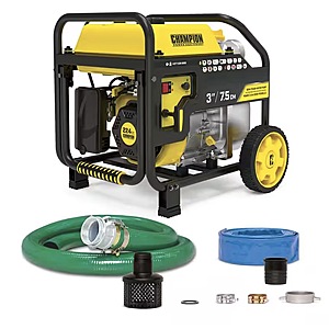 Champion Power Equipment 3" Gas-Powered Semi-Trash Water Transfer Pump w/ Hose & Wheel Kit $449.65 + Free Shipping