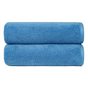 [Prime] 2-Pack 54"x30" Amazon Basics Cotton Bath Towels (Lake Blue) $13.43 w/ S&S + Free Shipping