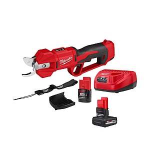 Milwaukee M12 12V Cordless Brushless Pruner Shears Kit W/ 2.0 Ah Battery & Charger, M12 High Output 5.0 Ah Battery $229