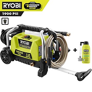 1900 PSI 1.2 GPM Cold Water Wheeled Corded Electric Pressure Washer with 4 oz. Pump Protector $139
