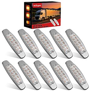 10 Pcs Nilight 6.3" Amber Rectangle Side Marker Light, White Lens $14.96 + Free S&H w/ Prime or $35+