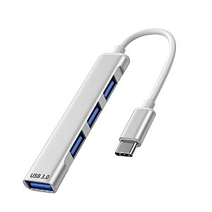 4-Port USB-C to USB-A 3.0 Hub Multiport Adapter (Silver) $2.99 + Free Shipping w/ Prime or on $35+