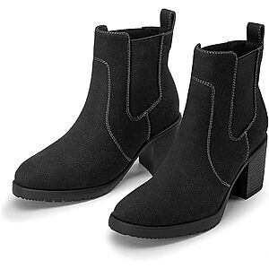 Athlefit Women's Slip On Elastic Chelsea Ankle Boots w/ 2.76-inch Chunky Block Heel  (Various) from $21.99 + Free Shipping w/ Prime or on $35+