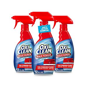 [S&S] OxiClean Max Force Laundry Stain Treater Spray, 12 Fl Oz (Pack of 3) $6.32