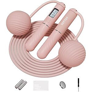 YOTTOY Cordless Ball-Weighted Counter Jump Rope w/ LCD Display (4 Colors) from $4.74 + Free Shipping w/ Prime or on $35+