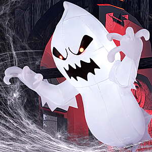$18.59 FS Walmart+ by Joyin 4.5 FT Halloween Inflatable Outdoor Scary Flying Ghost Broke Out from Window with Built-in LED Blow Up Inflatable