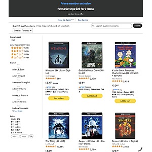 2 for $25 4K UHD Movies Amazon.com