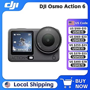 DJI Osmo Action 6 Action Camera 1/1.1-Inch Sensor Variable Aperture $330 + Free Shipping $329.9