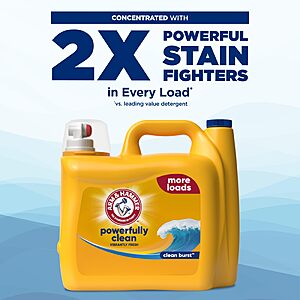 $11.88 S&S/Q or less ARM & HAMMER Liquid Laundry Detergent, Clean Burst Scent, 174 Fl Oz/ 174 loads