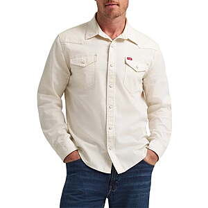 Wrangler Men's Slim Fit Long Sleeve Woven Twill Denim Shirt (Ecru Denim, Sizes: S-3XL) $12.83 + Free Shipping w/ Walmart+ or on $35+