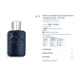Parfums de Marly Layton Eau de Parfum – Parfum for Men – 4.2 Fl $290