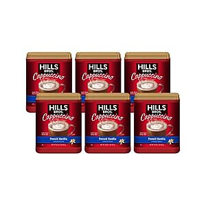 6 Pounds (6x 16 Ounce) Hills Bros French Vanilla Instant Cappuccino + Free Shipping w/ Prime $14.33