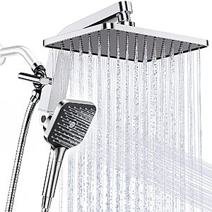 KOSNEW 12" Rainfall Shower Head & Handheld Combo (Chrome) $39.99 + Free Shipping