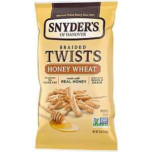 Snyder's of Hanover Pretzels, Braided Pretzel Twists Honey Wheat, 12 Oz 5% S&S $2.53 with 15% $2.17