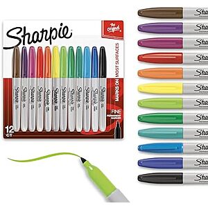 [YMMV, SnS, AC] $5.39 | 12-Count Sharpie Fine Tip Permanent Markers (Assorted Colors) at Amazon