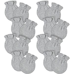 8-Pack Gerber Baby No-Scratch Mittens (Gray Heather, 0-3 Months) $3.99 + Free Shipping w/ Prime or on $35+