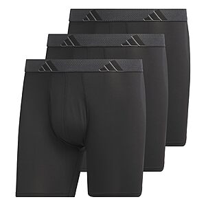 adidas Men's Microfiber Boxer Briefs (3-Pack) Performance Stretch Moisture-Wicking Underwear, Black/Onix Grey/Black, L $17.28