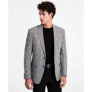 Michael Kors Men's Classic-Fit Linen-Blend Blazer (Black White) $39.99 + Free Store Pickup at Macy's or Free Shipping on $39+