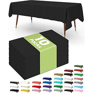 10 Pack Pureegg Plastic Tablecloths, Disposable 54 x 108 Inch Halloween Party Decorations, Halloween Tablecloths - $4.99