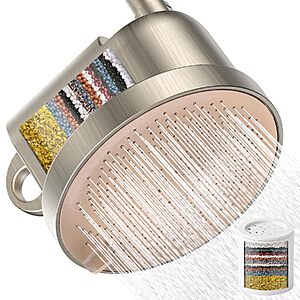 6" MakeFit NSF Certified 5-Setting High Pressure Filtered Shower Head for Hard Water $8.99 + Free Shipping w/ Prime or on $35+