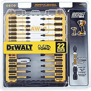 22-Pc DeWALT FlexTorq Impact Driver Bit Set (DWA2FTS22IR) $20.50