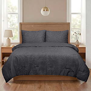 Mainstays 3-Piece Waffle Comforter Set (Full/Queen or King, Various Colors) $20 + Free S&H w/ Walmart+ or $35+