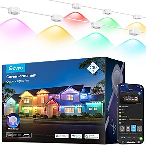 Prime Members: 200' Govee Permanent Outdoor IP67 Lights Pro w/ 120 RGBIC LED Lights (White) $460 + Free Shipping