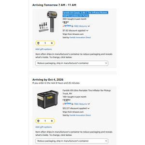 Fanttik X9 Ultra Portable Tire Inflator for Pickup Truck, RV $169.99