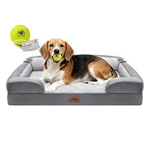 36" Orthopedic Large Dog Bed w/ Bolster, Memory Foam & Removable Waterproof Cover from $21.59 + Free Shipping w/ Prime or on $35+