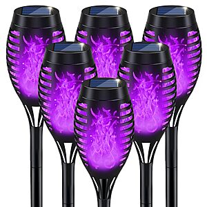 IkeeRuic Solar Flickering Flame Halloween Outdoor Pathway Lights (Purple) $12.98 + Free Shipping w/ Prime or on $35+