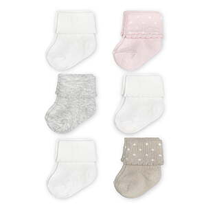 Carter's Child of Mine Baby Girl Folded Cuff Socks, 6-Pack 6-12 months