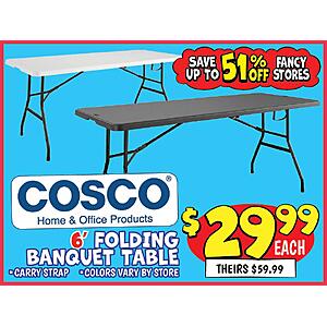 Ollie's, in store, COSCO 6 ft folding table, $29.99 $29.96