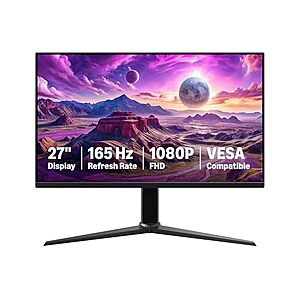 $67.99 | 27" Amazon Basics 165Hz 1080p 1ms IPS FreeSync Gaming Monitor at Woot!