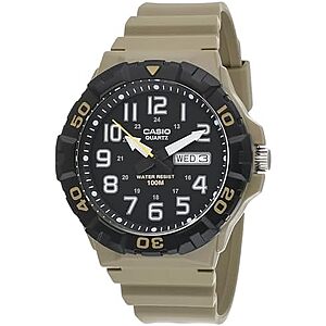 $27.57* | 44mm Casio MRW200H Men's Analog Watch (Beige/Black) at Amazon