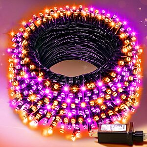 Nisocy 100FT Purple Orange Halloween String Lights - $9.99 @ Amazon