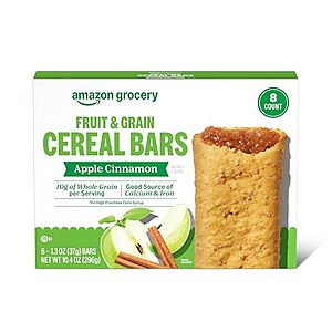 [Prime, SnS] $1.42* | 8-Pack 1.3-Oz Happy Belly Fruit & Grain Cereal Bars (Apple Cinnamon) at Amazon (17.8￠ each)