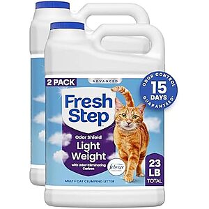 [Prime, SnS] $17.29 | Fresh Step Advanced Odor Shield Light Weight Clumping Litter, 11.5 lb., 2Pk at Amazon