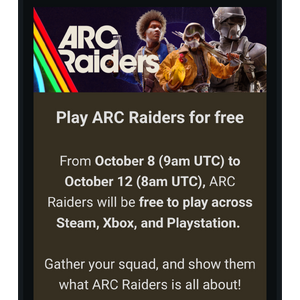 Arc Raiders Free Play Frozen Trail Steam PlayStation PS5 Xbox PC