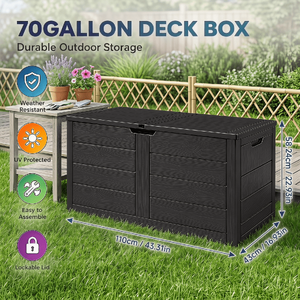 SAMRELAX 70 Gallon Black Storage Box w/ Lockable Lid $33.88 + Free S&H at Walmart