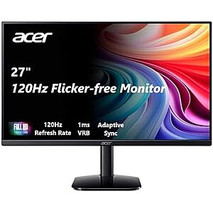 27" Acer KB272 1080p 120Hz IPS Monitor $80.50 + Free S&H