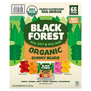 Black Forest USDA Organic Gummy Bears - 65 Pouches - .0.8Oz Each $12.68
