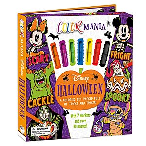 Disney Halloween: Colormania: a Coloring Set Packed Full of Tricks and Treats, Including 7 Markers and 30 Images! $5