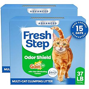 [Prime, SnS] $18.99 | 2-Pack 18.5-Pound Fresh Step Advanced Clumping Cat Litter (Gain Scent) at Amazon