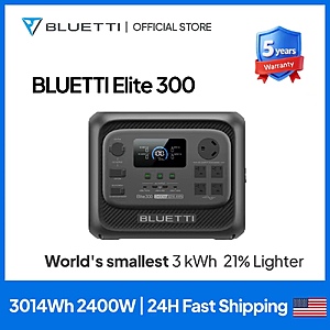 Cert. Refurb: BLUETTI Elite 300 3014Wh 2400W Portable Power Station + F/S $993