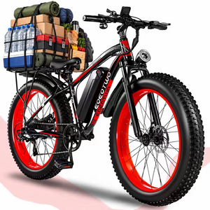 EOEOTWO 26-Inch Fat Tire Electric Bike with 1500W 48V 15Ah Battery Red $486 AC + Free Shipping