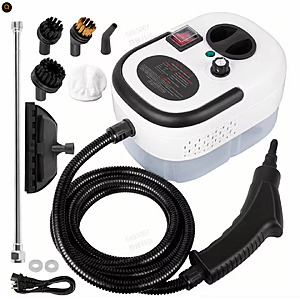 Portable Steam Cleaner Kit; 2500W, High Temp, 1200ml Tank, Multiple Attachments, 4.9 rating; free s&h $21.84