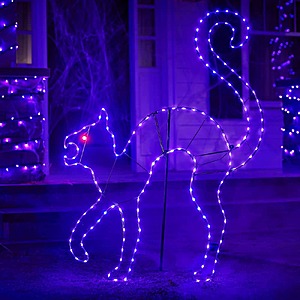 Home Accents Holiday 4.5 FT Halloween Classics LED Black Cat Silhouette, $69.98, free pickup, Home Depot