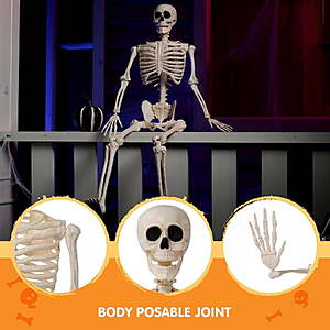 $30 FS Walmart+ Joyfy 36" Halloween Skeleton Decor,Posable Skeleton Halloween Prop for Haunted House