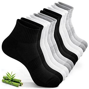 Amazon – Fawarior Women's 6-Pair Bamboo-Viscose Quarter Crew Socks - $5.84 w/ Code